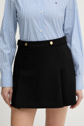 Sukně Tommy Hilfiger černá barva, mini, áčková, WW0WW47788