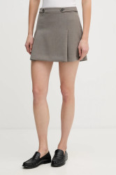 Sukně Tommy Hilfiger hnědá barva, mini, áčková, WW0WW47788