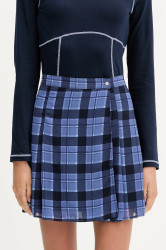 Sukně Tommy Jeans tmavomodrá barva, mini, áčková, DW0DW21460