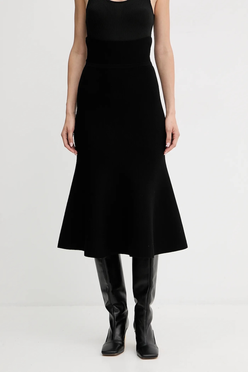 Sukně Twinset černá barva, midi, áčková, 252TP3412