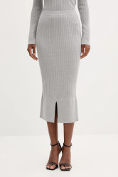 Sukně Twinset šedá barva, midi, 252LI3CBB