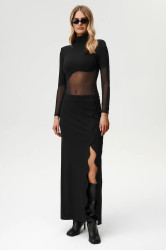 Sukně Undress Code černá barva, maxi, 1059