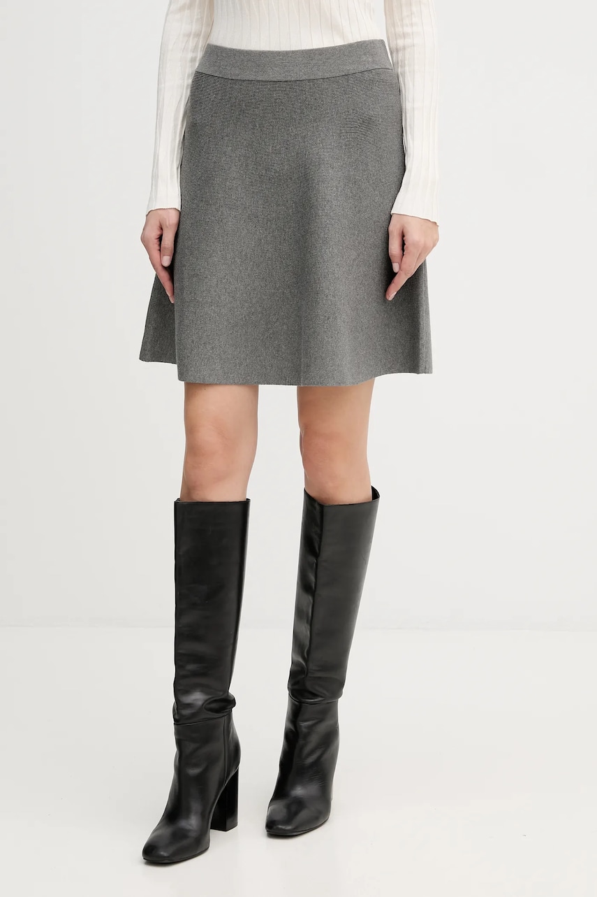 Sukně United Colors of Benetton šedá barva, mini, áčková, 17Q3D001X