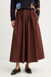 Sukně Weekend Max Mara BRUNO hnědá barva, midi, áčková, 2525106023600
