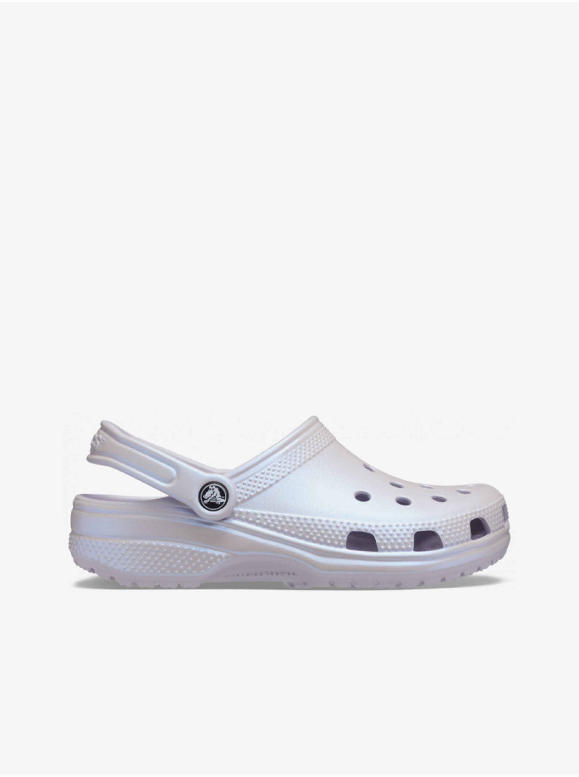 Světle fialové dámské matalické pantofle Crocs - Dámské