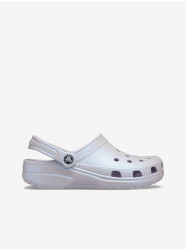 Světle fialové dámské matalické pantofle Crocs - Dámské
