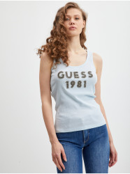 Světle modré dámské tílko Guess - Dámské