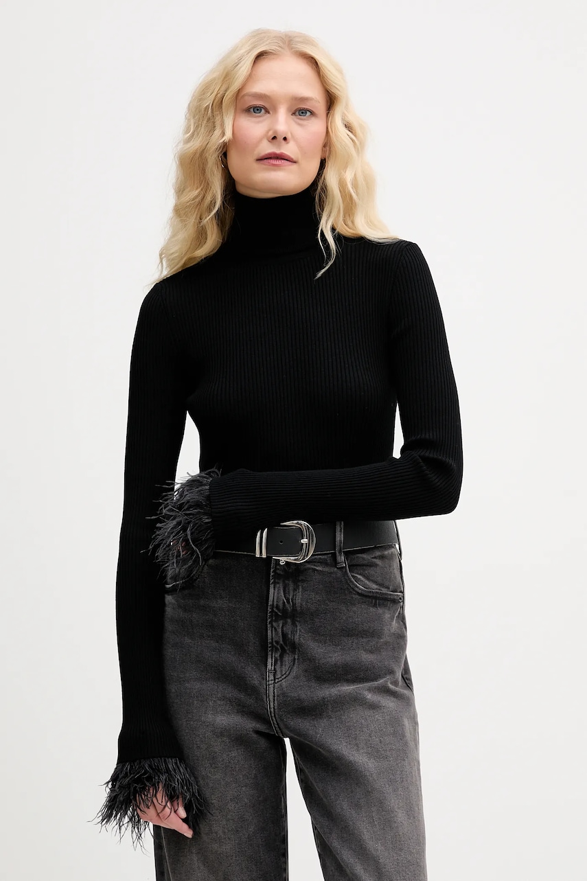 Svetr Aniye By dámský, černá barva, s golfem, 181051