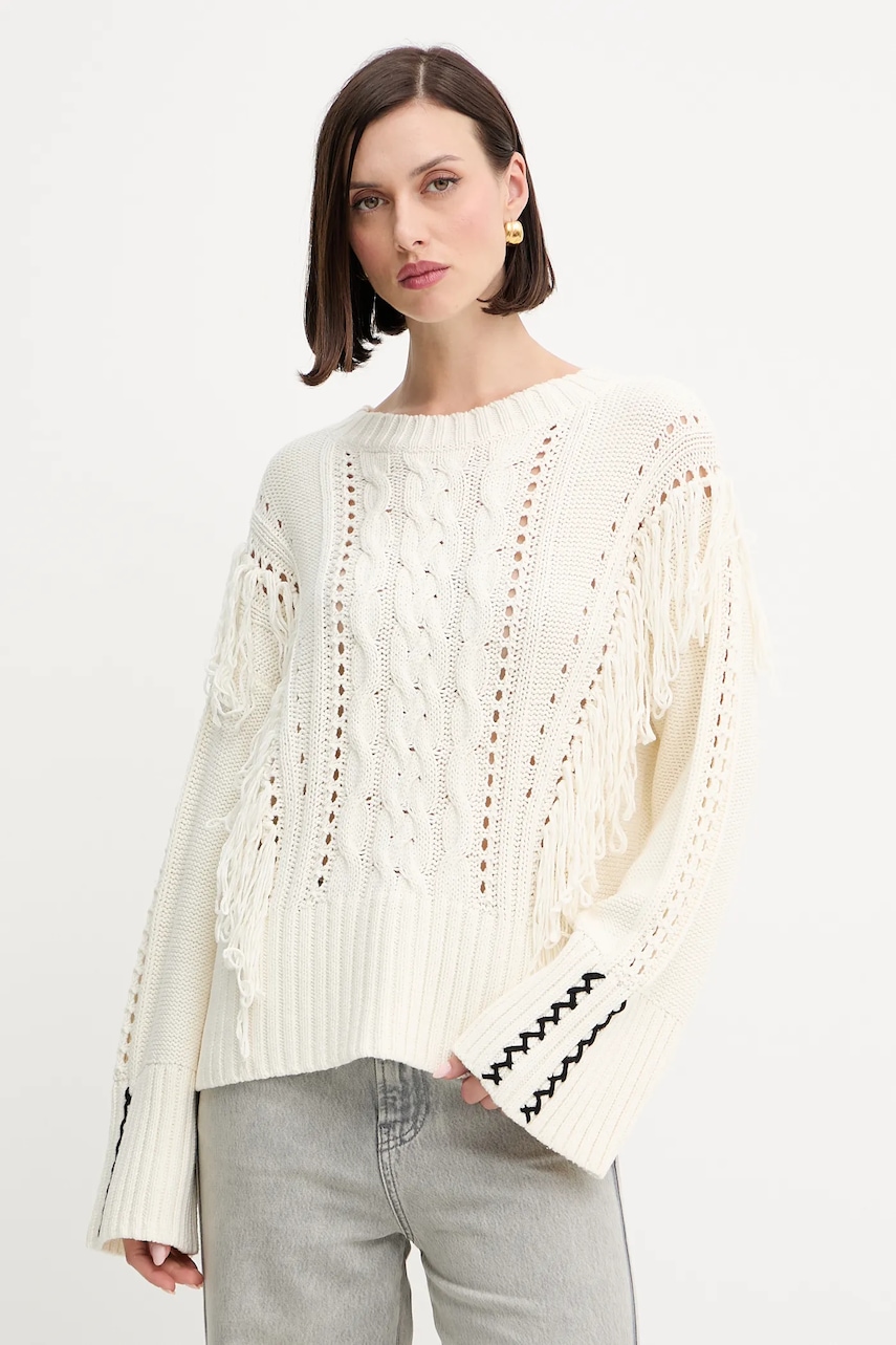 Svetr BOSS Orange C_Fitto dámský, béžová barva, 50543949