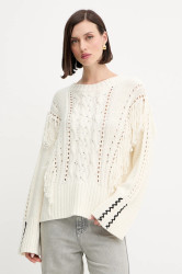 Svetr BOSS Orange C_Fitto dámský, béžová barva, 50543949