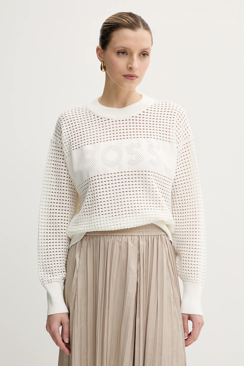 Svetr BOSS Orange dámský, béžová barva, 50510202