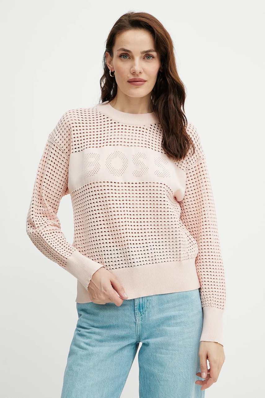 Svetr BOSS Orange dámský, růžová barva, 50510202