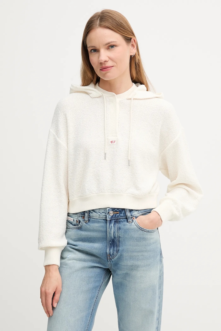 Svetr Calvin Klein Jeans dámský, béžová barva, LV047C915G