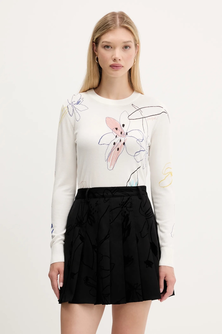 Svetr Desigual ARTY dámský, béžová barva, 25WWJF33