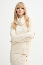 Svetr Fracomina dámský, béžová barva, s golfem, FR25WT7035K50201