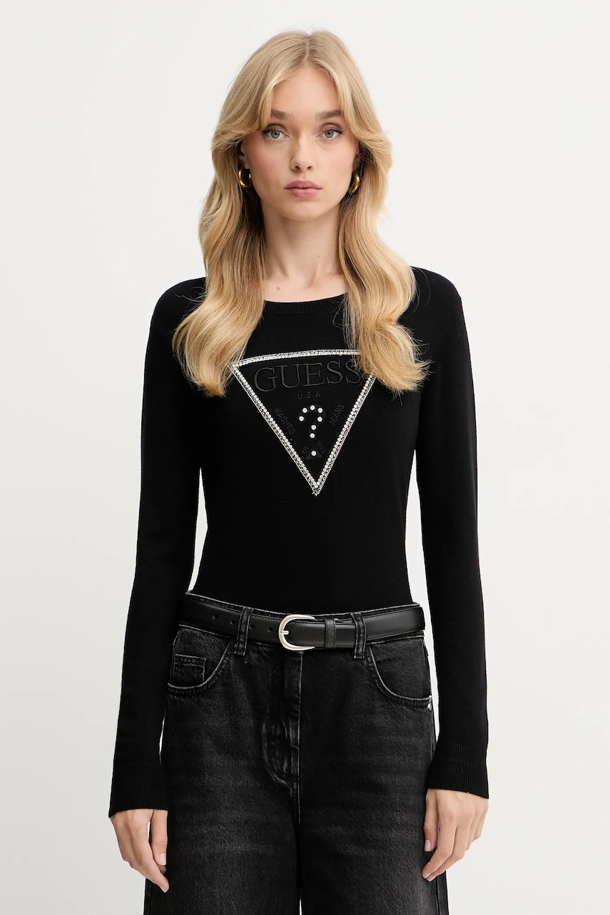 Svetr Guess KIARA dámský, černá barva, W5YR23 Z2NQ2