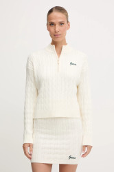 Svetr Guess LAVINIA dámský, béžová barva, s pologolfem, V5BR02 Z0572