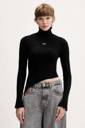 Svetr Hugo Blue Somyna_B dámský, černá barva, s golfem, 50548163