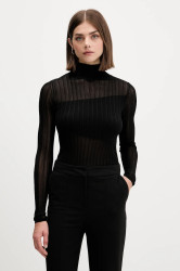 Svetr HUGO Siclamino dámský, černá barva, s pologolfem, 50542650