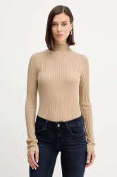 Svetr Liu Jo dámský, béžová barva, s pologolfem, MF5389 MS46J