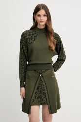 Svetr Liu Jo dámský, zelená barva, s pologolfem, TF5269.MS49I