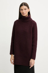 Svetr Marc O'Polo dámský, vínová barva, s golfem, 5000007659
