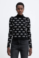 Svetr MICHAEL Michael Kors dámský, černá barva, s pologolfem, MF561COK0M