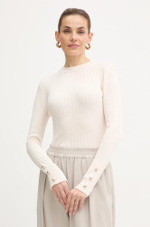 Svetr Morgan dámský, béžová barva, s pologolfem, MCIELO