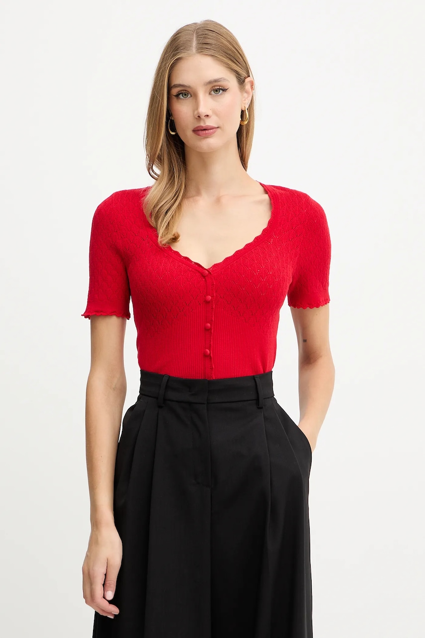 Svetr Morgan dámský, červená barva, MSNAKE