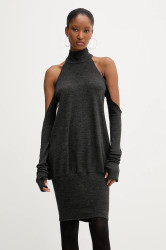 Svetr PRESSIAT dámský, šedá barva, s golfem, PRE208FW24