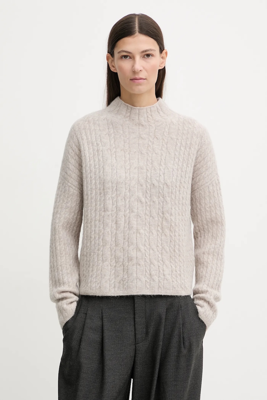 Svetr s příměsí alpakové vlny Marc O'Polo béžová barva, 510609460223