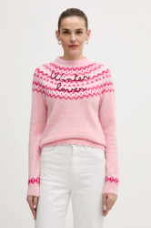 Svetr s příměsí alpakové vlny MC2 Saint Barth růžová barva, QUE0031