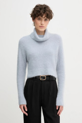 Svetr s příměsí alpakové vlny Sandro Ferrone modrá barva, s golfem, S9YBFNOME