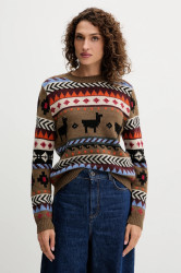 Svetr s příměsí alpakové vlny Weekend Max Mara QUIRITE hnědá barva, 2525366302600