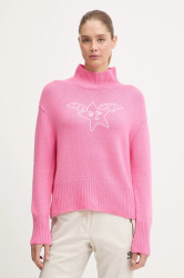 Svetr s příměsí kašmíru Rossignol JCC dámský, růžová barva, RLOWO04