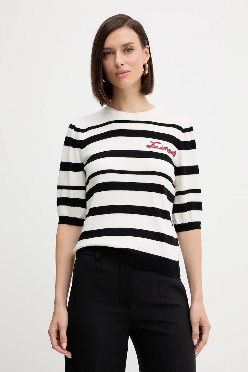 Svetr s příměsí kašmíru Twinset dámský, černá barva, 252TP3090