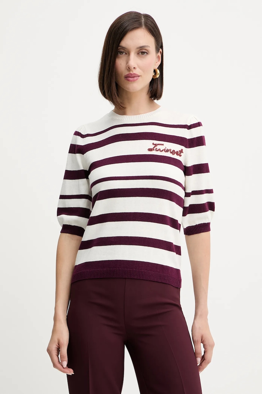 Svetr s příměsí kašmíru Twinset dámský, vínová barva, 252TP3090