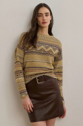 Svetr s příměsí lnu Lauren Ralph Lauren dámský, béžová barva, 200971322