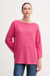 Svetr s příměsí lnu United Colors of Benetton dámský, růžová barva, 115GD10CT