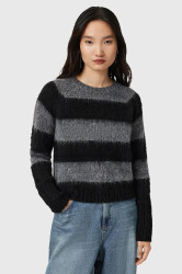 Svetr s příměsí vlny AllSaints LOU černá barva, W053KD