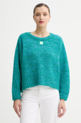 Svetr s příměsí vlny American Vintage tyrkysová barva, EAST18VM