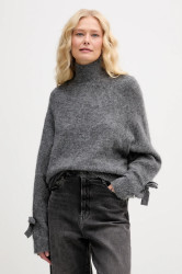 Svetr s příměsí vlny Aniye By šedá barva, s pologolfem, 181007