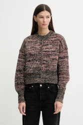 Svetr s příměsí vlny Barbour Saima hnědá barva, LKN1740