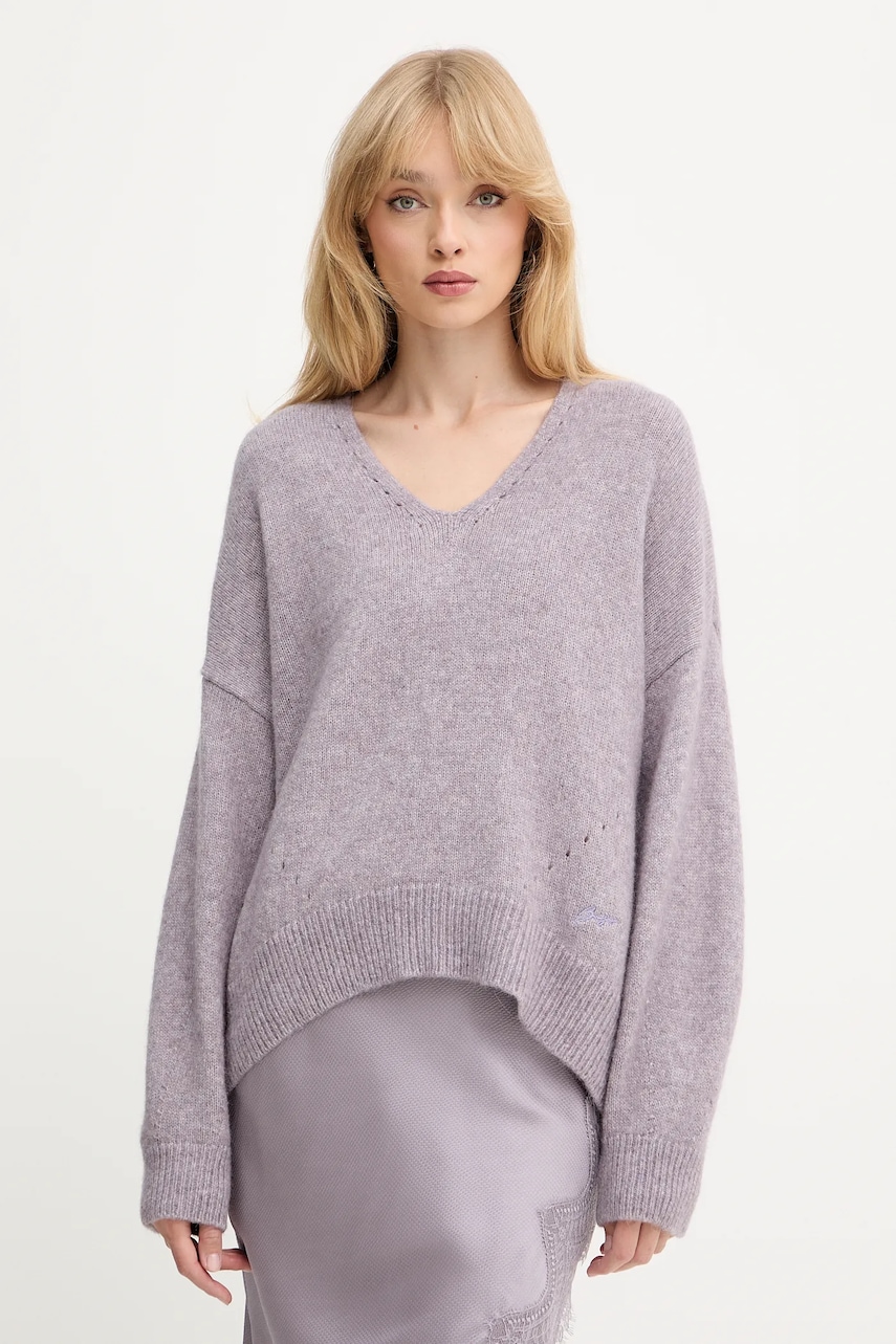 Svetr s příměsí vlny BOSS Orange C Fondyssa fialová barva, 50550464