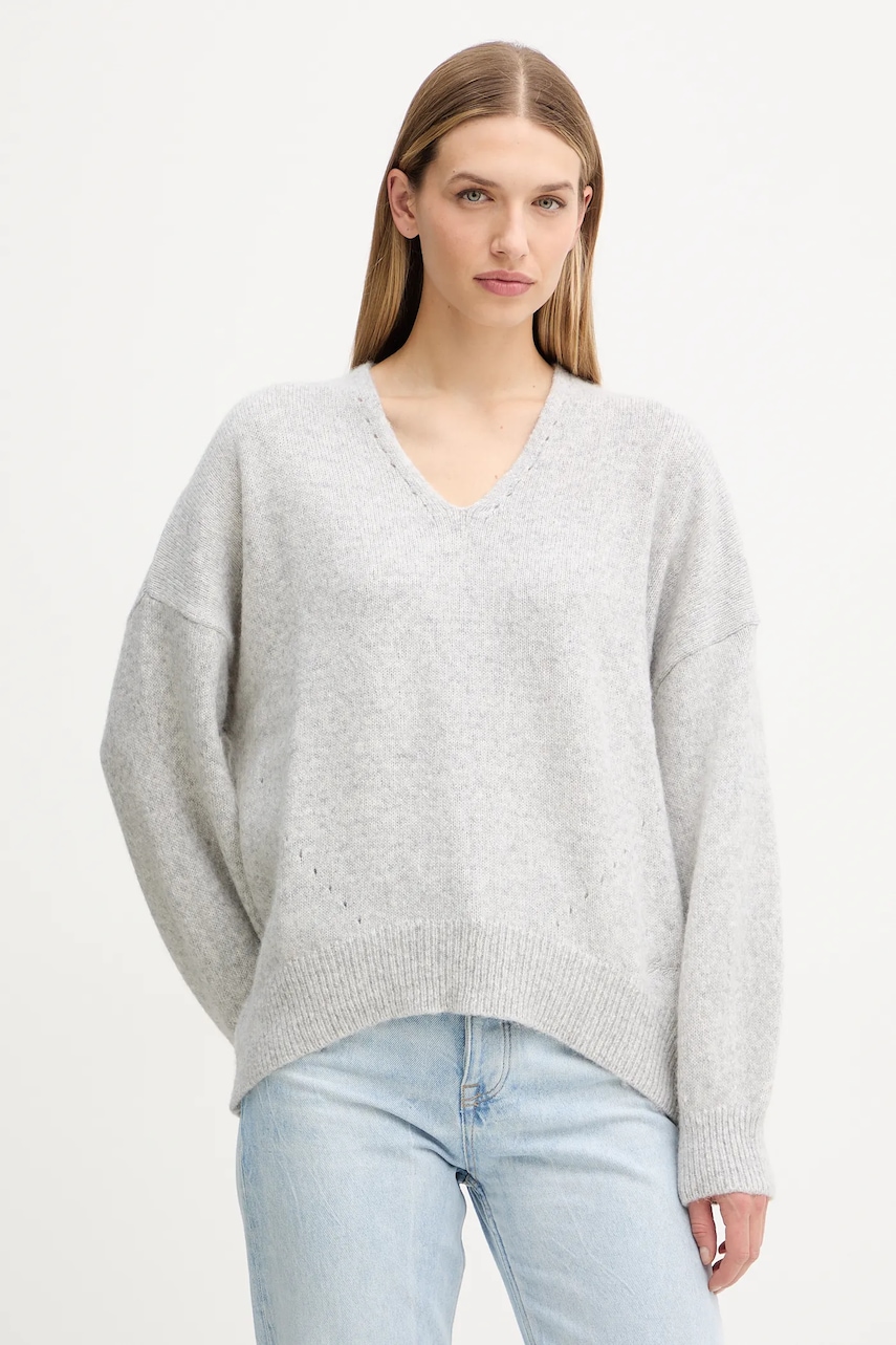 Svetr s příměsí vlny BOSS Orange C Fondyssa šedá barva, 50550464