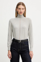 Svetr s příměsí vlny BOSS Orange C_Faghettini šedá barva, s pologolfem, 50551356