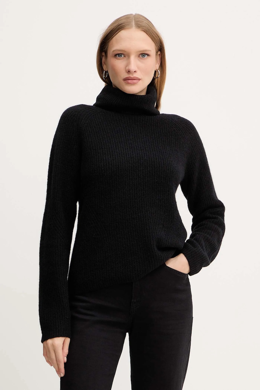 Svetr s příměsí vlny BOSS Orange C_Falodina černá barva, s golfem, 50548937