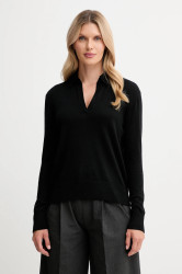 Svetr s příměsí vlny Calvin Klein černá barva, LV044A305G