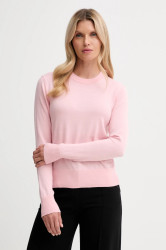 Svetr s příměsí vlny Calvin Klein růžová barva, LV044D370G