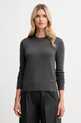 Svetr s příměsí vlny Calvin Klein šedá barva, LV044D370G
